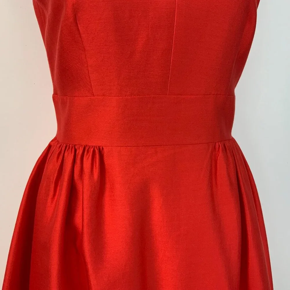 Kate Spade New York Red Heritage it & Flare Silk Dress Sz 8